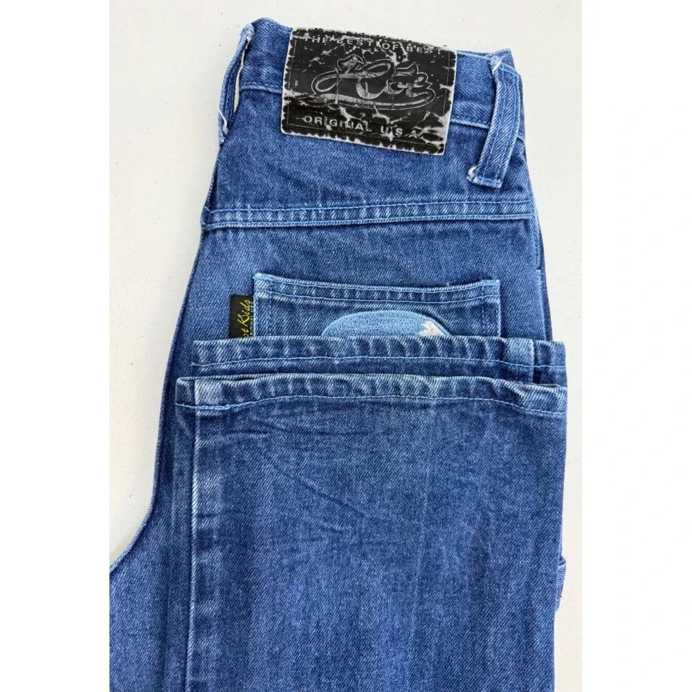 Vintage Hot Kids Baggy Skater Jeans‎ Boys 10 Blue Carpenter Embroidered Y2K